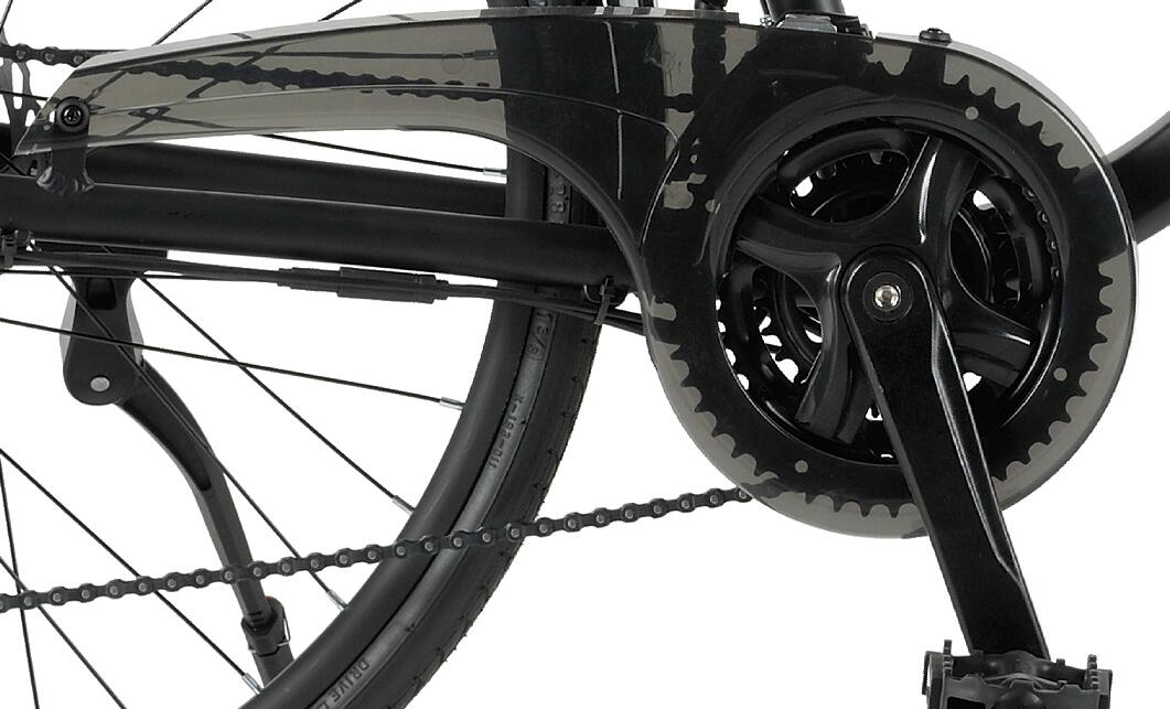 alloy chainring and clear chain cover